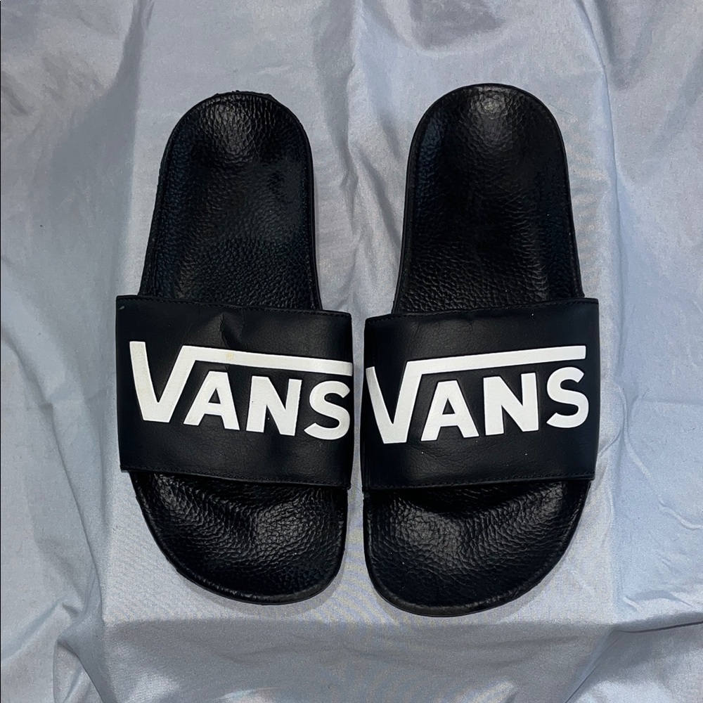 Vans Black and White Slide Sandals